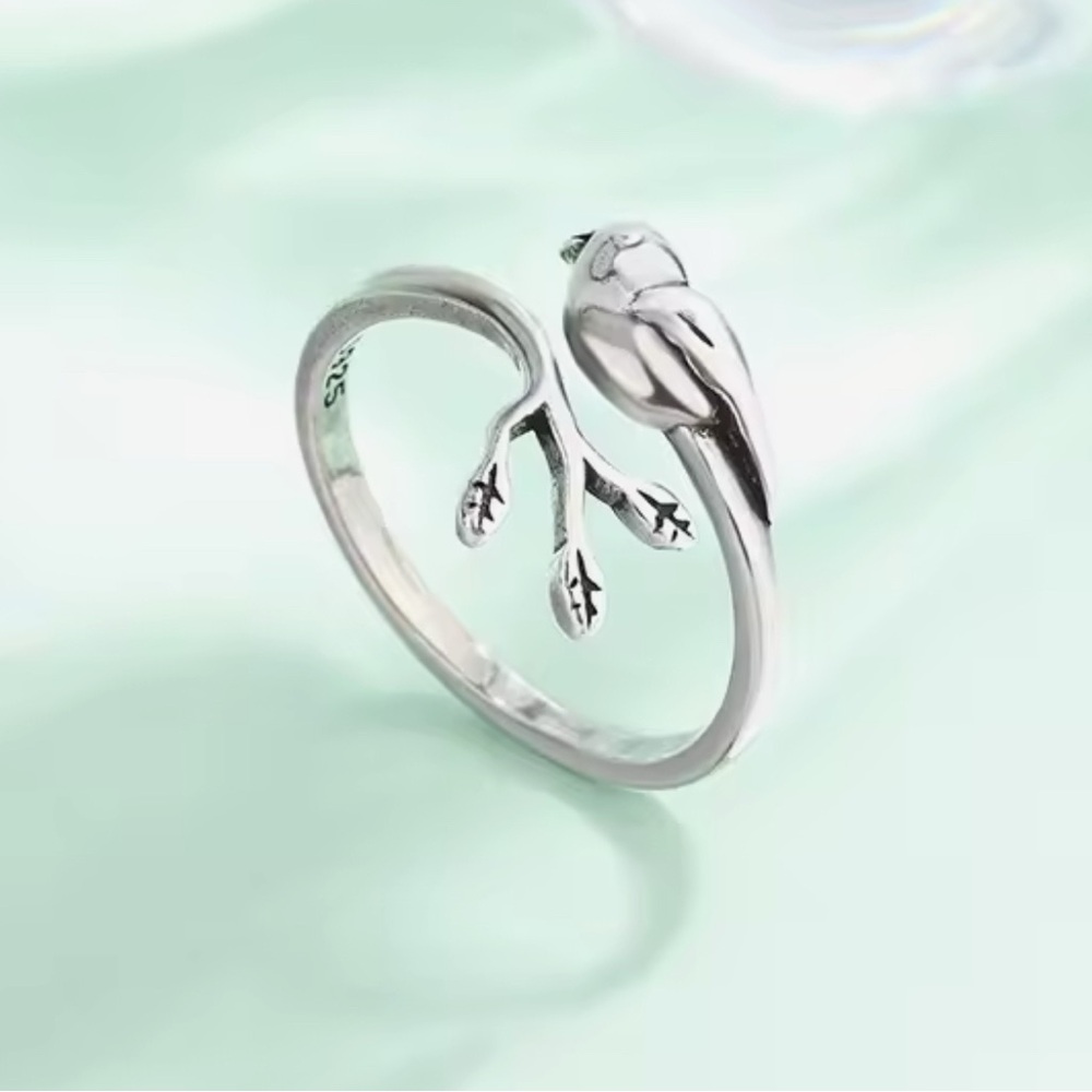 🐘🐘 925 Sterling Silver Bird Adjustable Ring - Picture 4 of 10